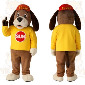 Brown Yellow Red Floppy Ear Dog Mascot Costume