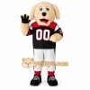 Tan Black Red Football Dog Mascot Costume Tan Black Red Football Dog Mascot Costume