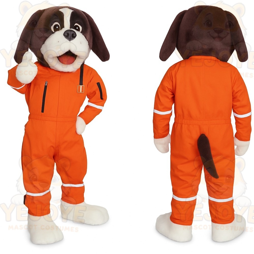 Orange Brown White Dog Mascot Costume