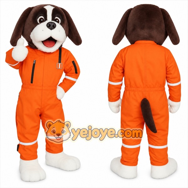 Orange Brown White Dog Mascot Costume