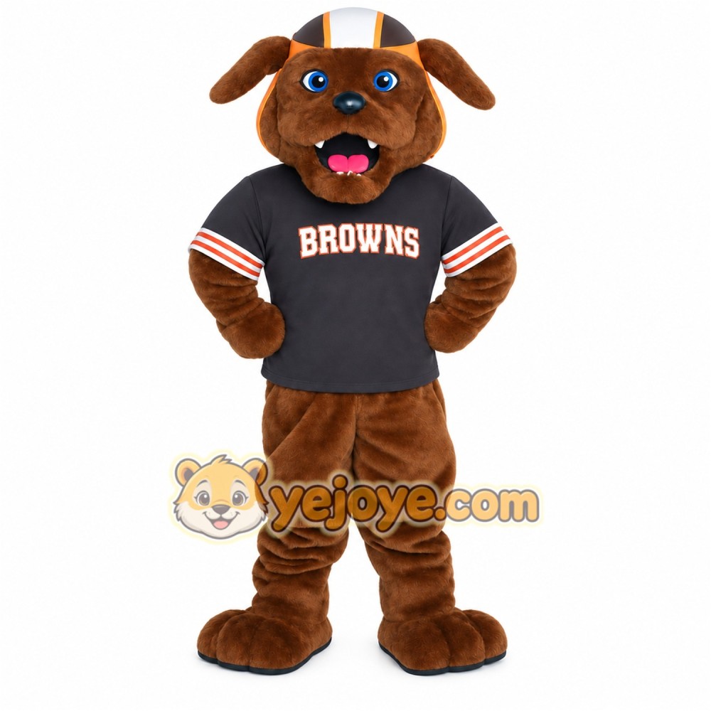 Brown Navy Orange Football Dog Mascot Costume