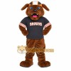Brown Navy Orange Football Dog Mascot Costume