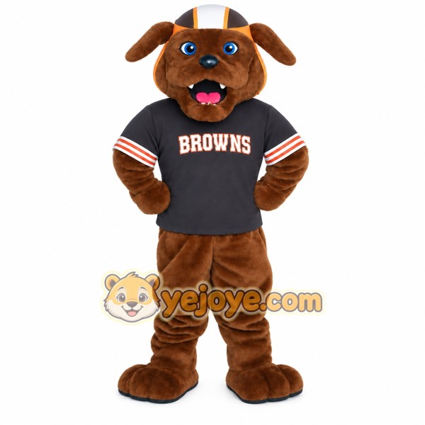 Brown Navy Orange Football Dog Mascot Costume Brown Navy Orange Football Dog Mascot Costume
