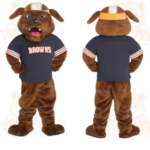 Brown Navy Orange Football Dog Mascot Costume