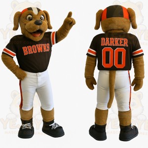 Brown Black Football Dog Mascot Costume