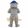 Gray Dog Blue Baseball Cap Mascot Costume