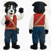 Black White Red Blue Dog Mascot Costume