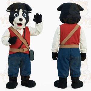 Black White Red Blue Dog Mascot Costume