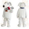 White Dog With Blue Collar Mascot Costume