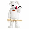 White Dog With Blue Collar Mascot Costume