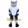 Gray White Blue Husky Sports Mascot Costume