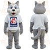 Gray White Husky Dog Mascot Costume