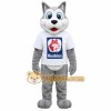 Gray White Husky Dog Mascot Costume