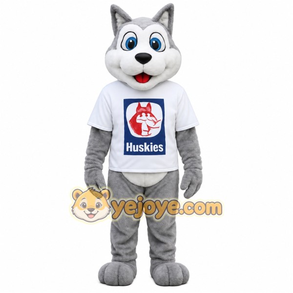 Gray White Husky Dog Mascot Costume Gray White Husky Dog Mascot Costume