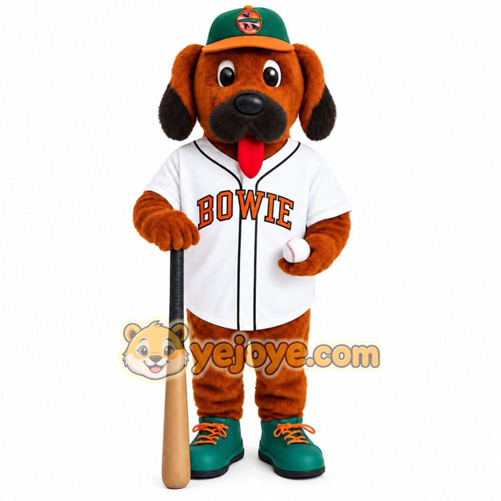 Brown White Baseball Dog Mascot Costume