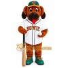 Brown White Baseball Dog Mascot Costume