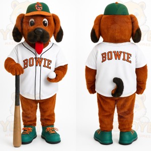 Brown White Baseball Dog Mascot Costume