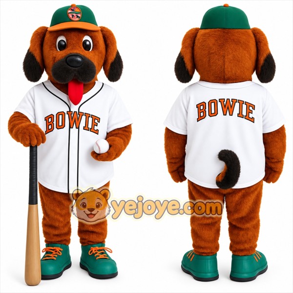 Brown White Baseball Dog Mascot Costume