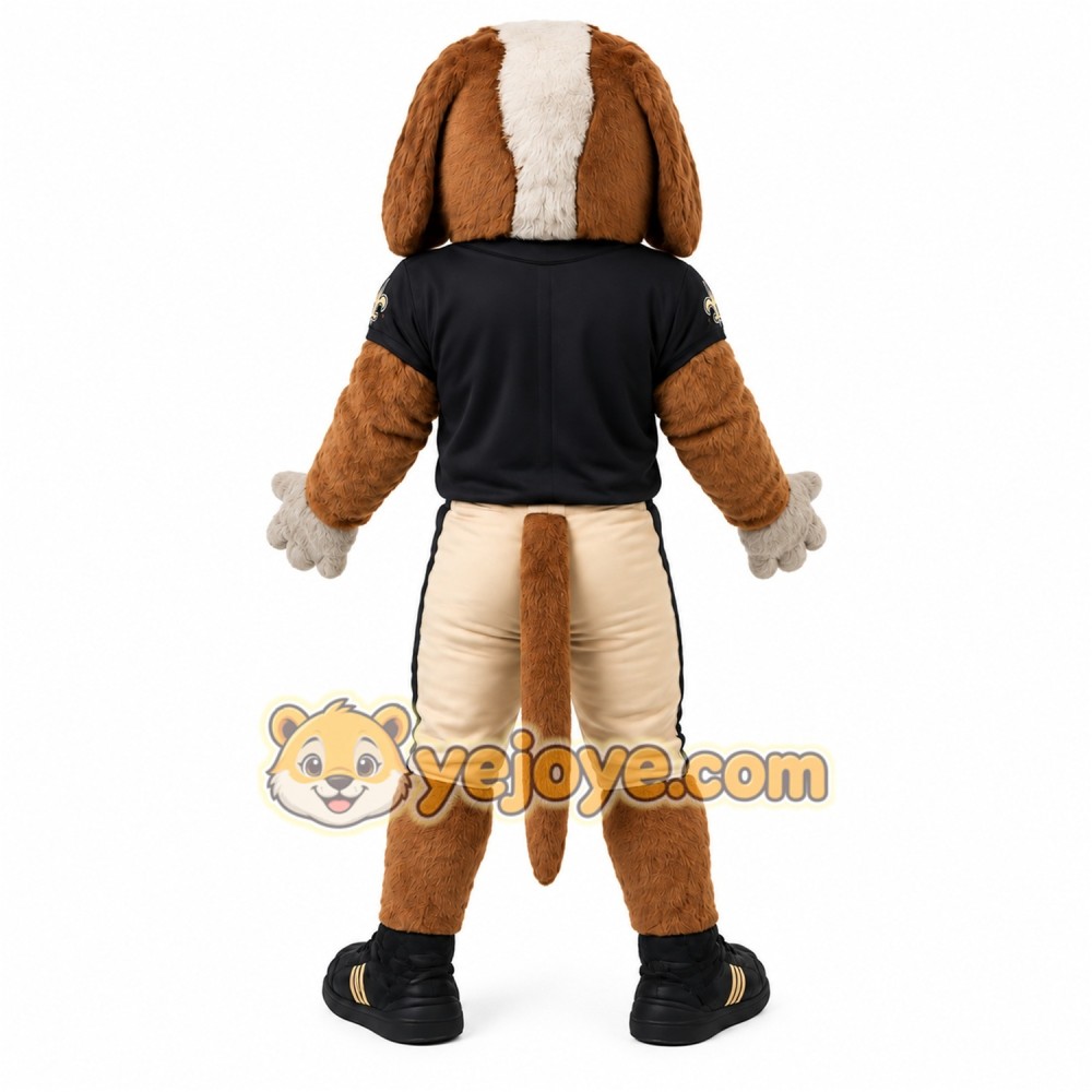 Brown White Black Football Dog Mascot Costume