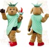 Brown Green Red Liberty Dog Mascot Costume