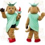 Brown Green Red Liberty Dog Mascot Costume