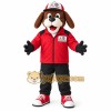 Brown Red Fire Safety Dog Mascot Costume