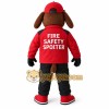 Brown Red Fire Safety Dog Mascot Costume