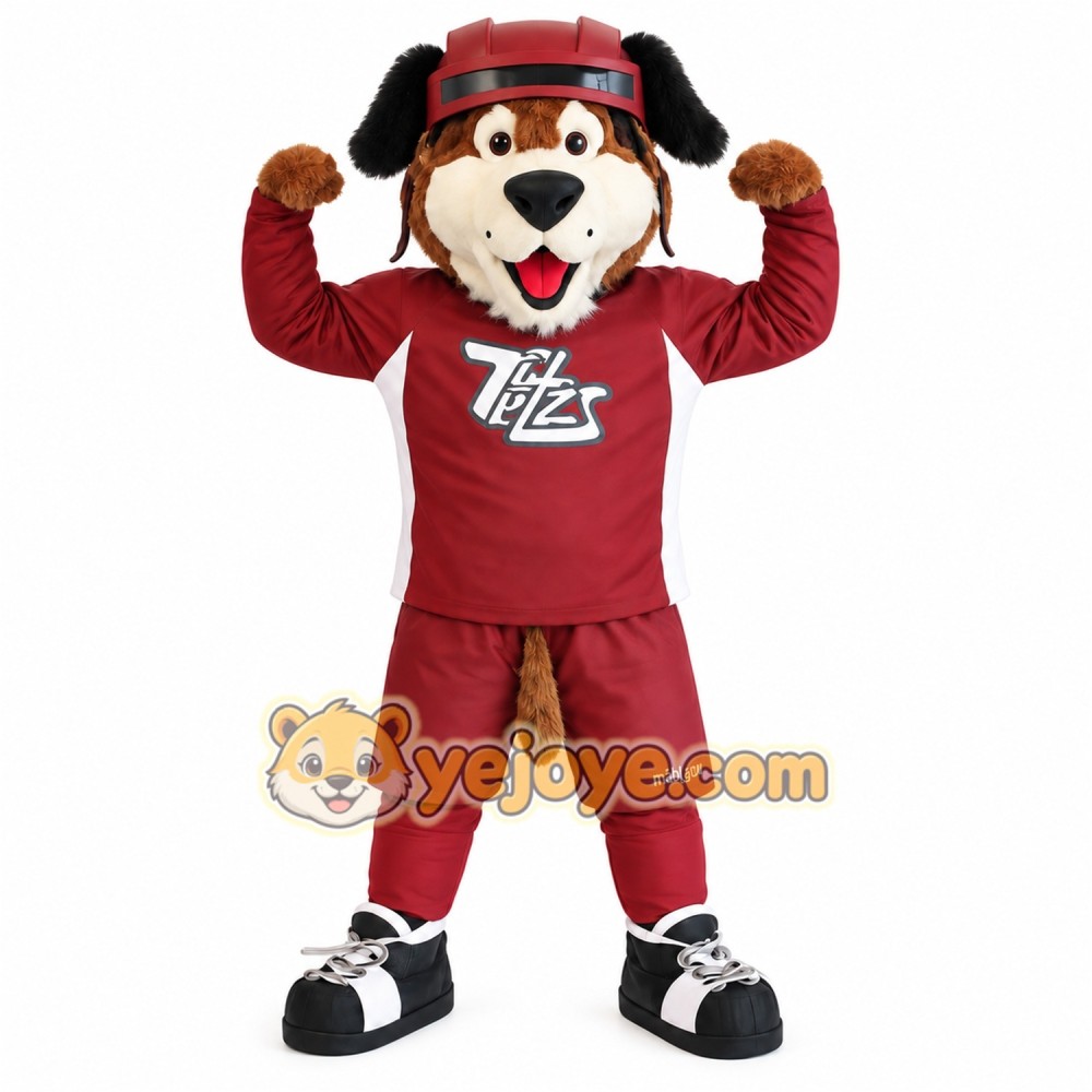Maroon Brown Football Dog Mascot Costume