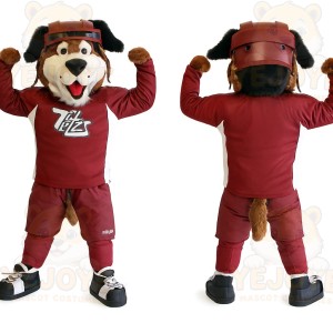 Maroon Brown Football Dog Mascot Costume
