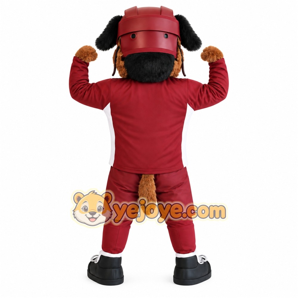 Maroon Brown Football Dog Mascot Costume