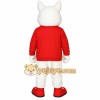 White Gray Dog Red Sweatshirt Mascot Costume White Gray Dog Red Sweatshirt Mascot Costume