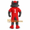 Gray Wolf In Red Sports Uniform Mascot Costume Gray Wolf In Red Sports Uniform Mascot Costume