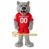 Gray Wolf With Red Sports Uniform Mascot Costume Gray Wolf With Red Sports Uniform Mascot Costume