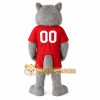 Gray Wolf With Red Sports Uniform Mascot Costume Gray Wolf With Red Sports Uniform Mascot Costume