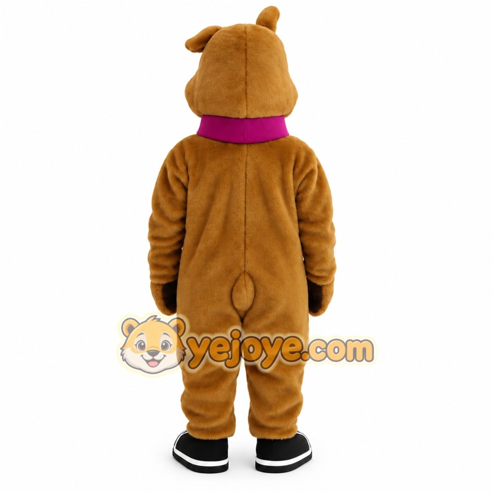 Brown Magenta Dog Mascot Costume