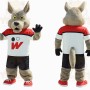 Gray Red White Black Wolf Mascot Costume