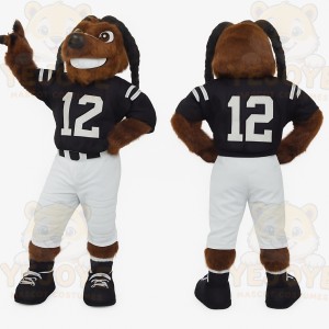 Brown Black Football Dog Mascot Costume