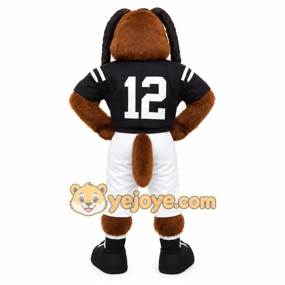 Brown Black Football Dog Mascot Costume Brown Black Football Dog Mascot Costume