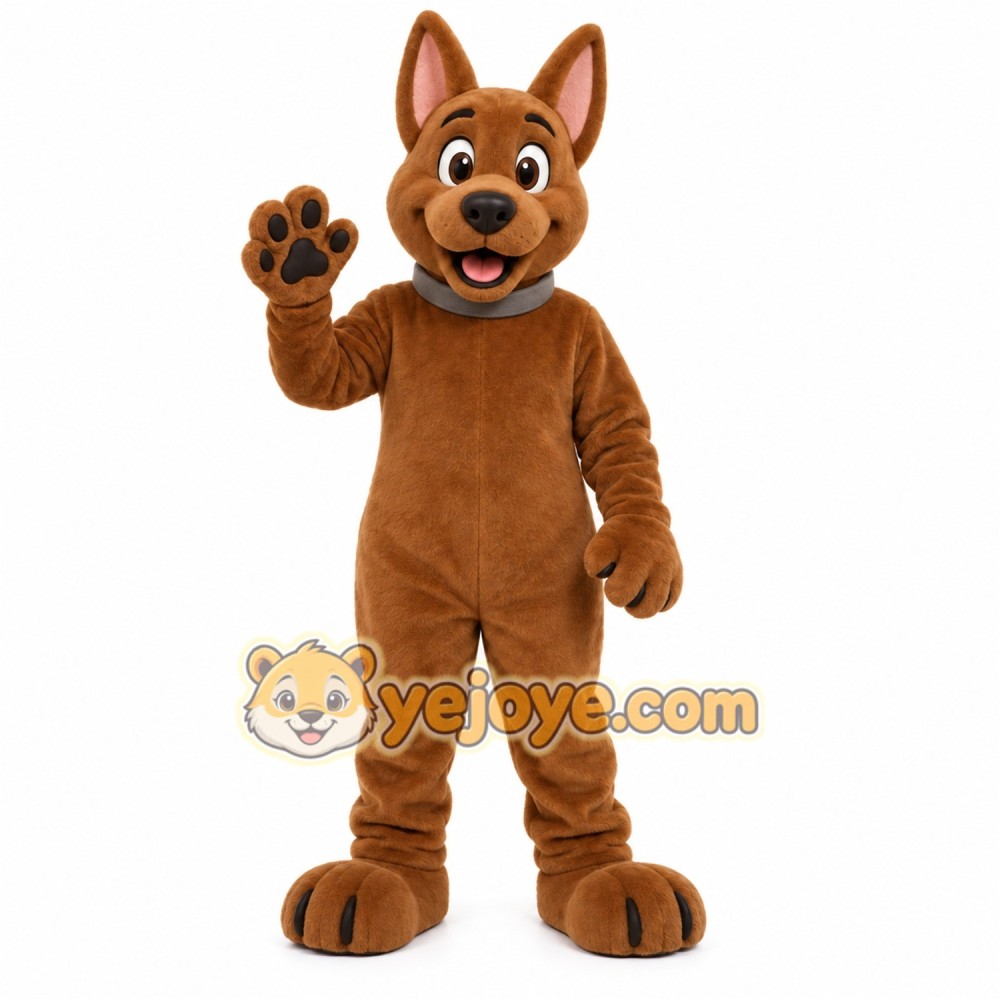 Brown Dog With Gray Collar Mascot Costume