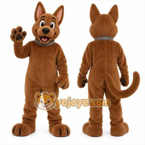 Brown Dog With Gray Collar Mascot Costume