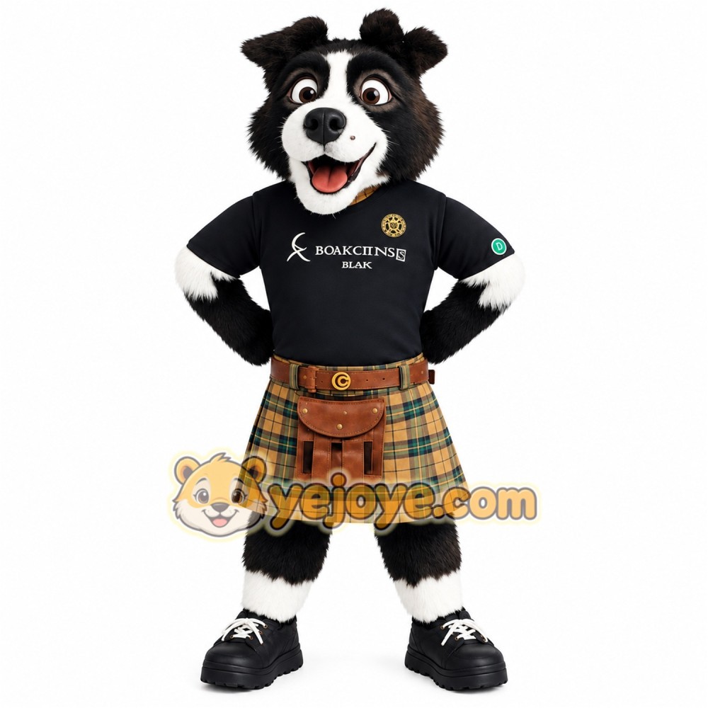 Black White Border Collie Dog Mascot Costume Black White Border Collie Dog Mascot Costume