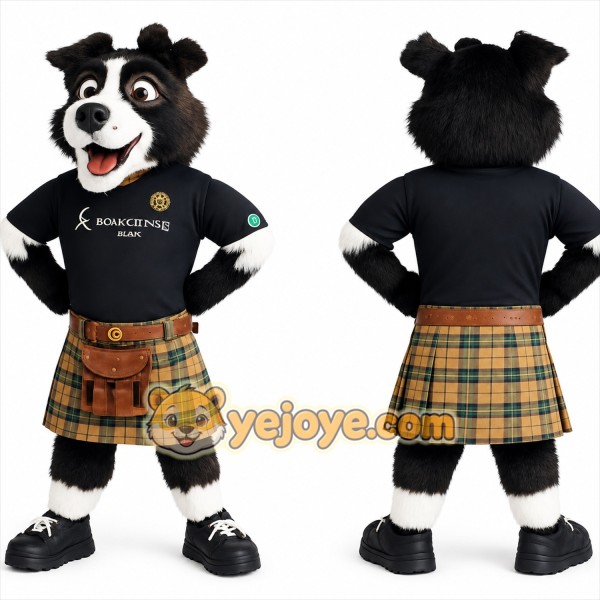 Black White Border Collie Dog Mascot Costume