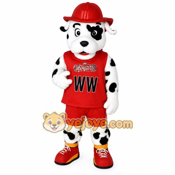 Red White Black Dalmatian Dog Mascot Costume