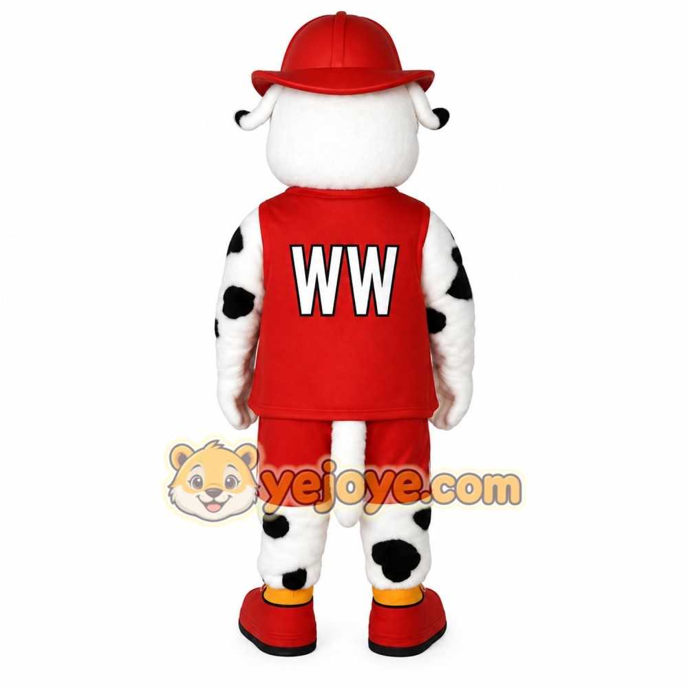 Red White Black Dalmatian Dog Mascot Costume Red White Black Dalmatian Dog Mascot Costume