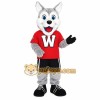 Gray White Red Husky Dog Mascot Costume
