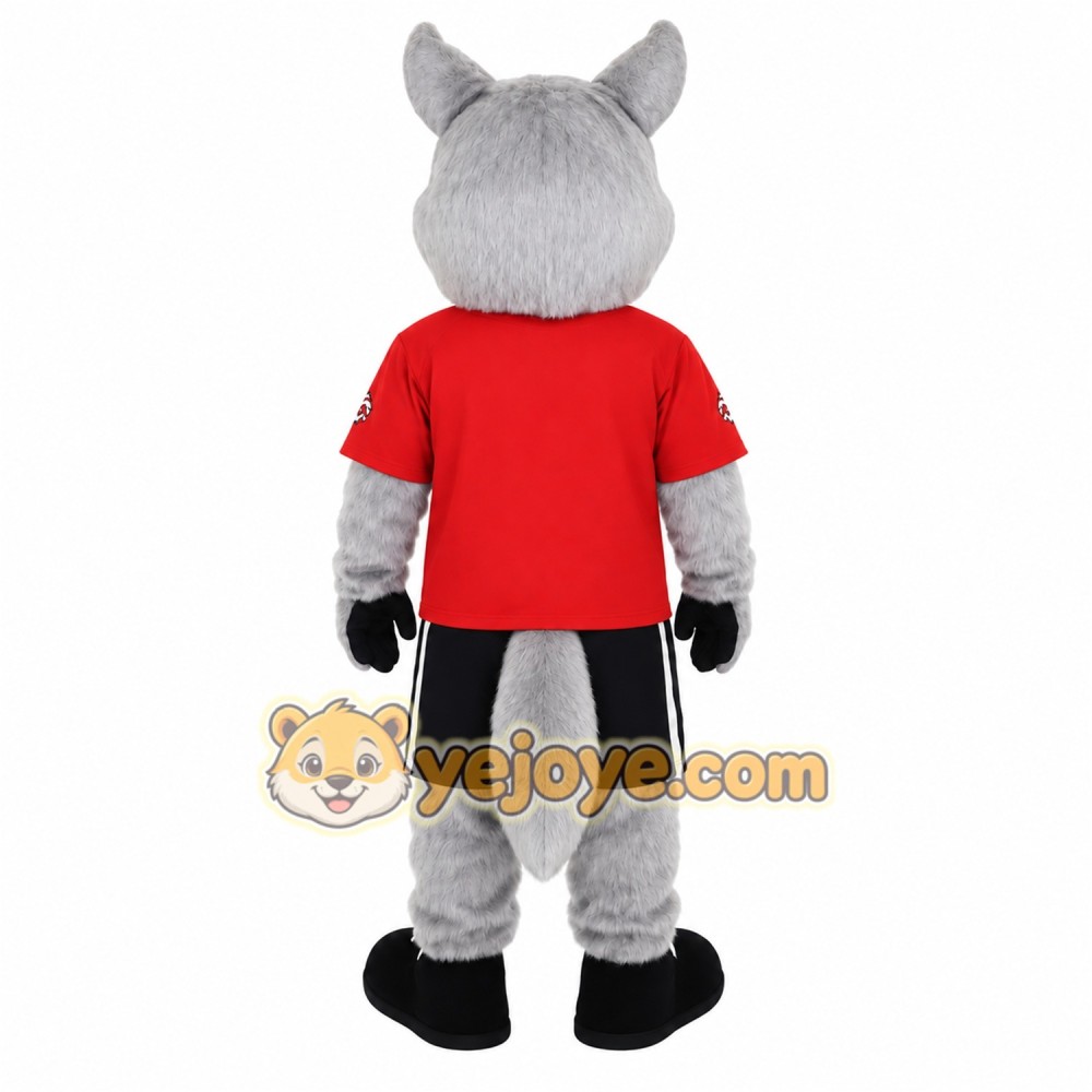 Gray White Red Husky Dog Mascot Costume
