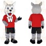 Gray White Red Husky Dog Mascot Costume