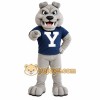 Gray Bulldog With Navy Shirt Mascot Costume Gray Bulldog With Navy Shirt Mascot Costume