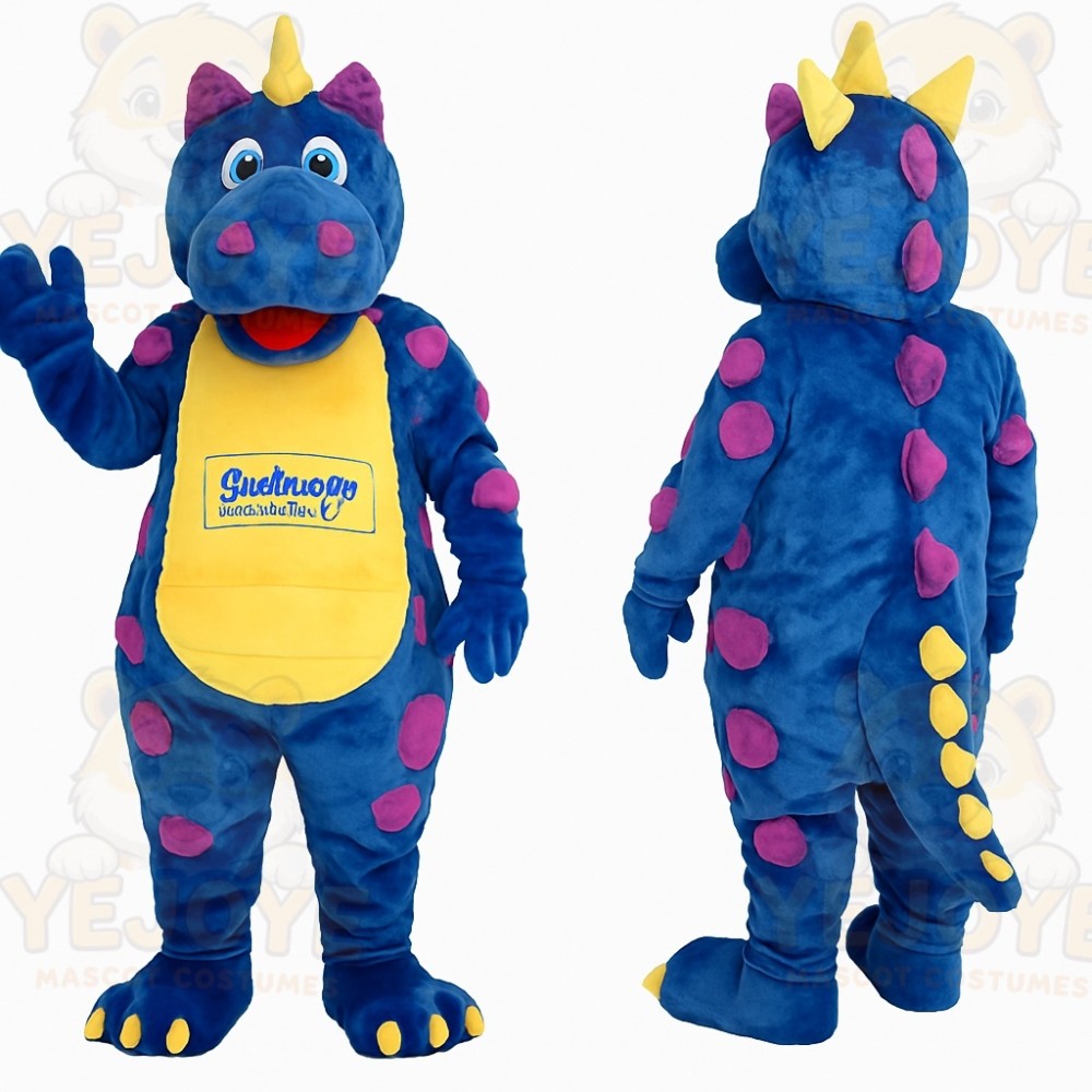 Blue Yellow Purple Dragon Mascot Costume