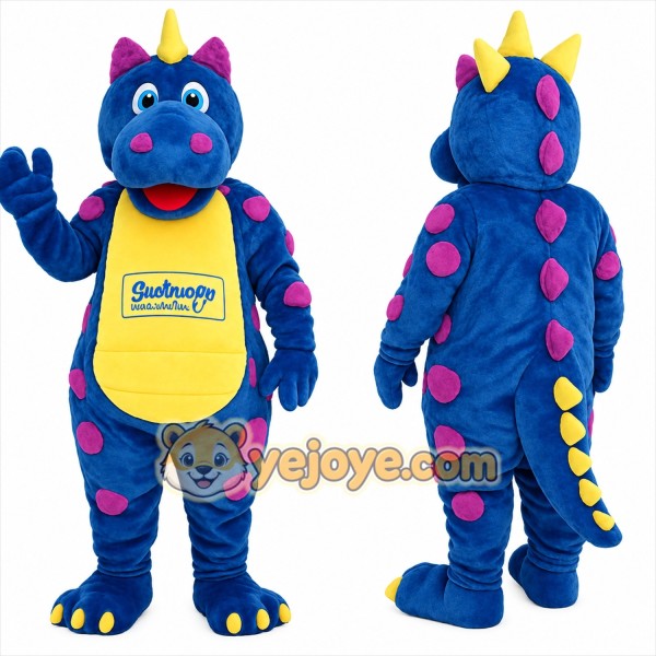 Blue Yellow Purple Dragon Mascot Costume